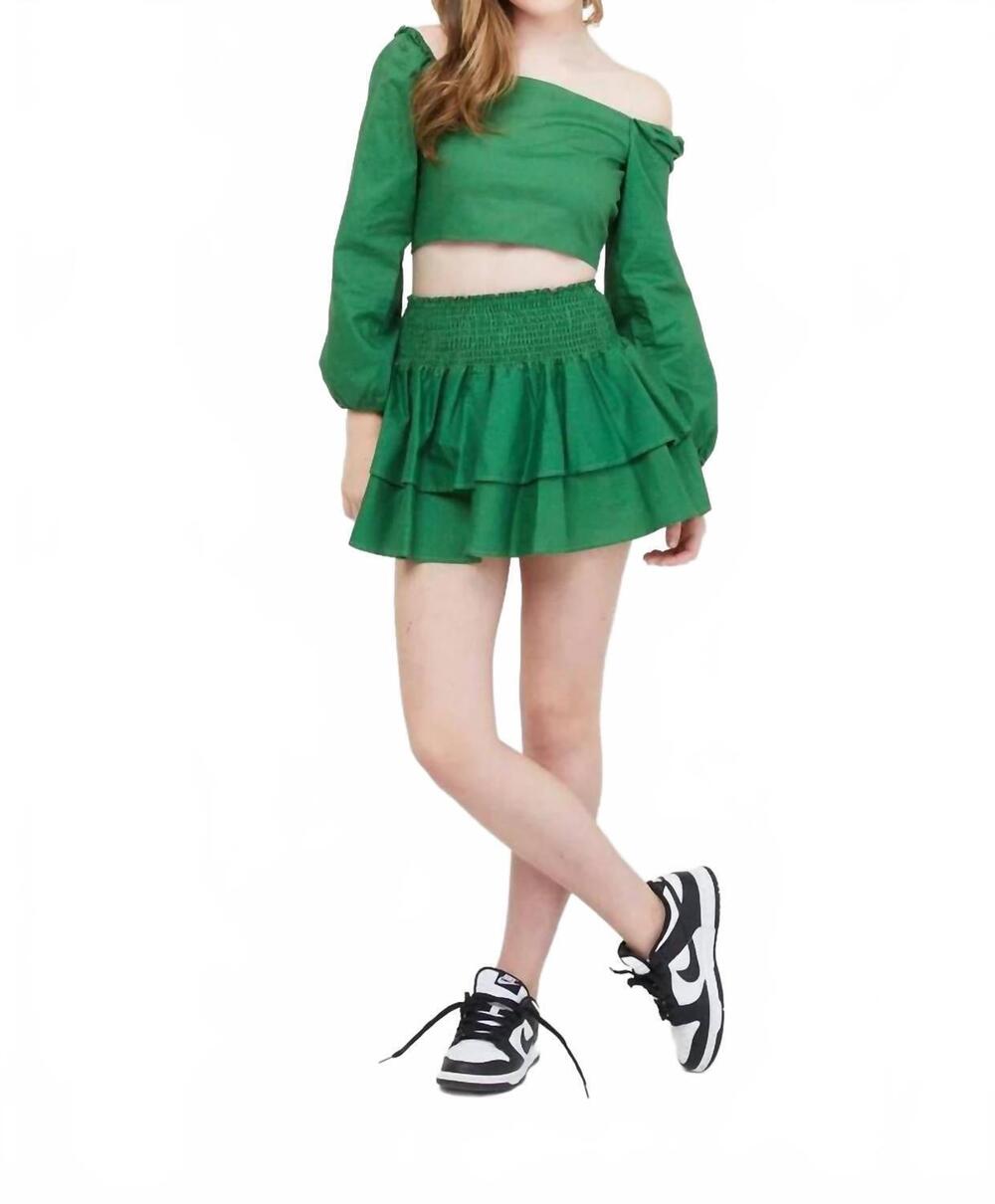 NEW THEME girls jules mini skirt in holiday green